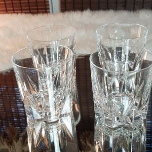 Crystal Vintage  4 T x10  x 9 Round ( Mix  Drink   Glasses‎